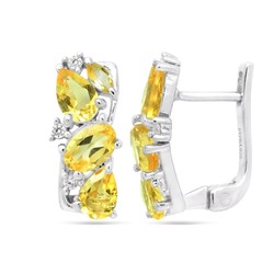 Серьги из серебра цитрин, Лиана