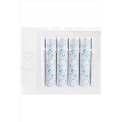 Manita Professional Фреза алмазная пламя тупое для аппаратного маникюра 856.104.244.100.018 ФАПЗ-1.8-10М, красная насечка, ø 1,8 мм, 5 шт. KRISTALLER, 1231204