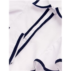 Блузка для девочки с бархатной окантовкой SP1301 (Белый)