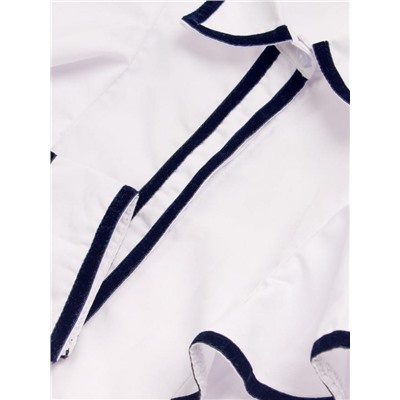 Блузка для девочки с бархатной окантовкой SP1301 (Белый)