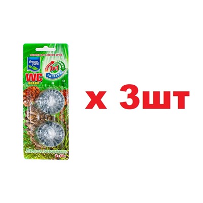 Dream park Таблетка для сливного бачка унитаза 2шт*50г Лесная свежесть 3шт