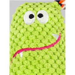 Мягкая игрушка для собак «Монстрик с канатом», 23 см, с пищалкой, зелёная