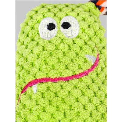 Мягкая игрушка для собак «Монстрик с канатом», 23 см, с пищалкой, зелёная