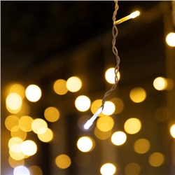 Гирлянда «Бахрома» 6 × 0.7 м, IP44, УМС, белая нить, 120 LED, свечение тёплое белое, мерцание, 220 В