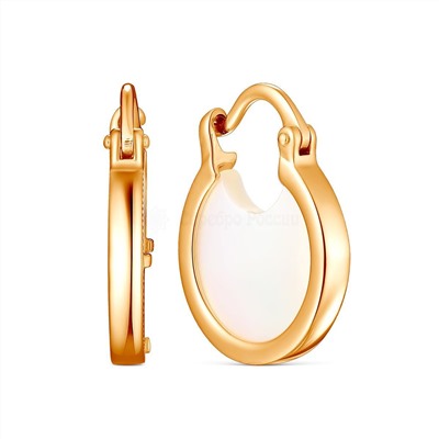 Подвеска из золочёного серебра с белым перламутром 925 пробы П-4098зп484н