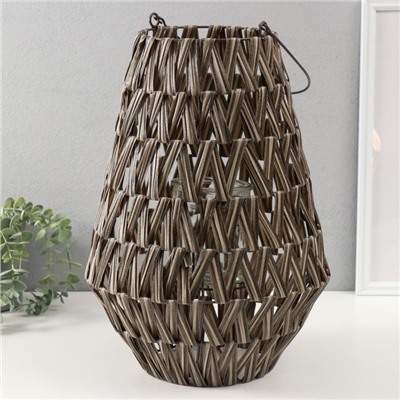 Подсвечник - фонарь на 1 свечу «Зигзаг», пластик, серый, 16×29×42 см