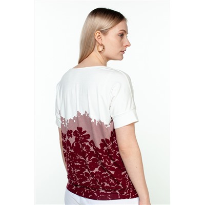 Туника  3173/04/Бордовый, бежевый