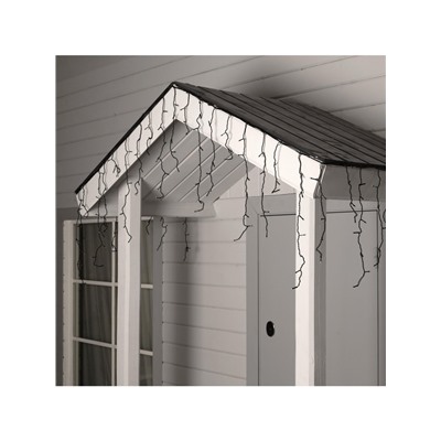 Гирлянда «Бахрома» 4×0.6 м, IP44, тёмная нить, 180 LED, свечение белое, мерцание белым, 220 В