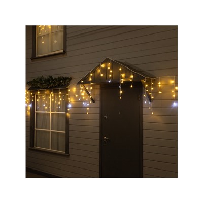Гирлянда «Бахрома» 25×0.7 м, IP44, УМС, белая нить, 450 LED, свечение тёплое белое, мерцание, 220 В