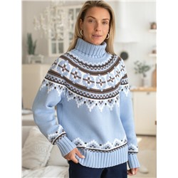 Свитер фактурной вязки из хлопка с акрилом