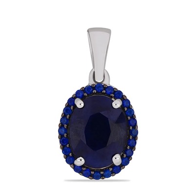 Подвеска, 1 сапфир корунд овал 7х9 мм/2.14 ct , наносапфир, Джайв