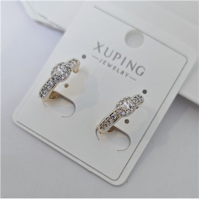 Серьги коллекция "Xuping" покрытие позолота, вставка: фианиты, арт.004.023