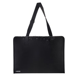 Папка для чертежей и рисунков на круговой молнии A3 (490x350x30 мм) 500 мкм, с карманом-сеткой, с регулируемыми ручками, черная