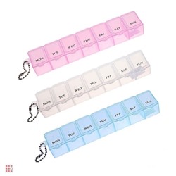 Таблетница на неделю 7 отделений, цвет микс