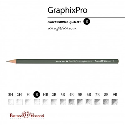 Карандаш черногр. "Графика/GraphixPro" В трехгранный 21-0014 Bruno Visconti