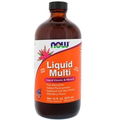 Now Foods, Пищевая добавка Liquid Multi, со вкусом диких ягод, 16 жидких унций (473 мл)