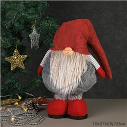 Новогоднее украшение Гном на телескопических ножках с бордовым колпаком 55/74 см / YX19811AB  /уп 36/