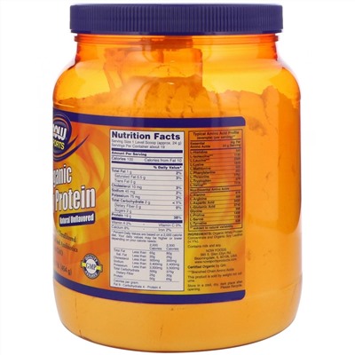 Now Foods, Sports, органический сывороточный белок, нейтральный, без вкуса, 454 г (1 фунт)