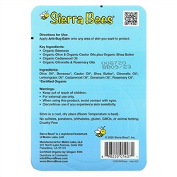 Sierra Bees, бальзам против насекомых, масло кедра, герани и розмарина, 17 г (0,6 унции)
