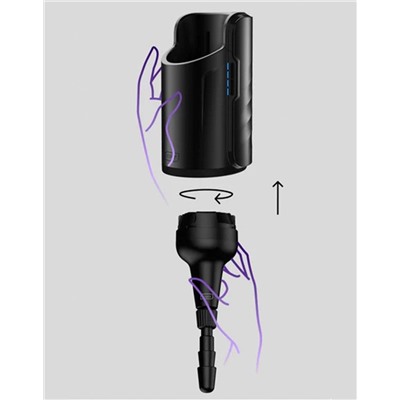 Черный полый фаллоимитатор для KIIROO Keon - 19,1 см.