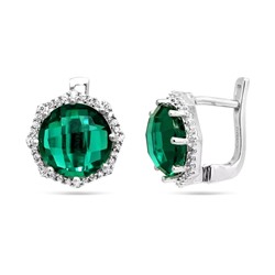 Серьги из серебра аквамарин выращ., Калисто