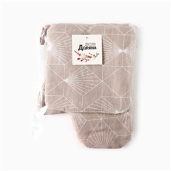 Набор кухонный «Доляна» Geometry: варежка-прихватка 20×28 см, прихватка 19×19 см,100% хлопок