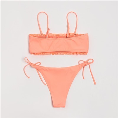 Купальник женский с топом бандо MINAKU цвет персиковый, размер 42