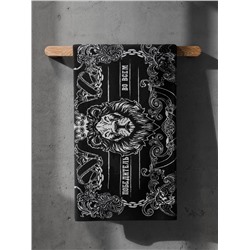 Полотенце махровое Этель «Победитель», 70×130 см, 100% хлопок, 420 г/м², чёрно-белое