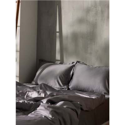 Простыня на резинке 1.5-спальная SL Home Tencel, 140×200+30 см, серая, тенсель