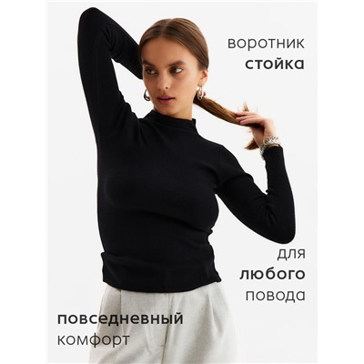 Джемпер женский с горлом MINAKU, чёрный, размер 42-44