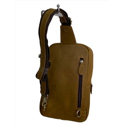 Сумка мужская из натуральной кожи, цвет хаки