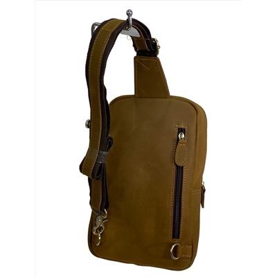 Сумка мужская из натуральной кожи, цвет хаки