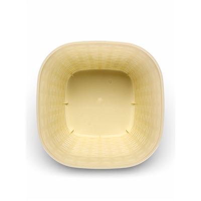 Кашпо для цветов «Ротанг», 4.6 л, 22.4×22.4×16.5 см, пластиковое, с поддоном, бежевое