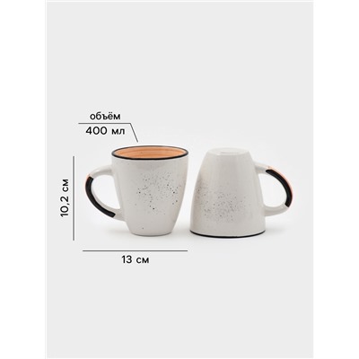 Набор посуды Доляна Nature Тар, 16 предметов: тарелки 8 шт. d=19 см, 27 см, глубокие 4 шт. 830 мл, кружки 4 шт. 400 мл, керамика, оранжевый