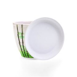 Горшок для цветов «Азия», 1 л, d=15 см, h=13 см, с поддоном, керамика, белый