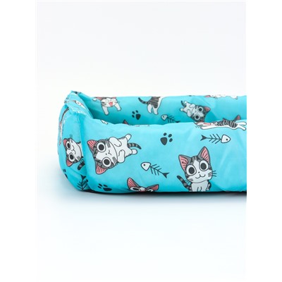 Лежанка для кошек, 50×40×15 см, голубая