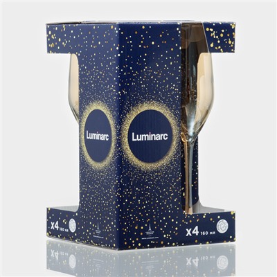 Набор бокалов для шампанского Luminarc «Золотой мёд», 160 мл, стекло 4 шт.