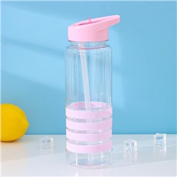 Бутылка для воды Доляна «Спорт», с трубочкой, 700 мл, 23.5×7.5×8.5 см, пластик, МИКС