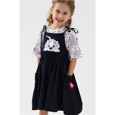 Комплект трикотажный для девочек: сарафан, фуфайка (футболка) PLAYTODAY, 1243225