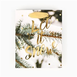 Пакет подарочный новогодний ламинированный «Зимний лес», S 5.5 см × 15 см × 12 см