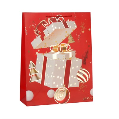 Пакет подарочный 31х40х12 / 9496-L /уп 12/360/Новый год