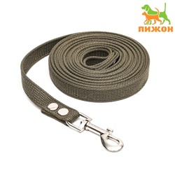 Брезентовый поводок, 5 м × 2 см, тёмно-зелёный