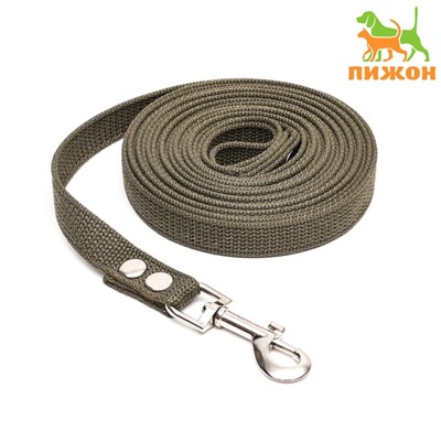Брезентовый поводок, 5 м × 2 см, тёмно-зелёный