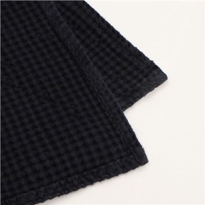 Полотенце вафельное SL HOME: Linen «Дарк Маре», 40×70 см, чёрное