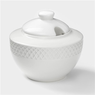 Сахарница с крышкой Wilmax «Юлия Высоцкая», 340 мл, фарфор, белая