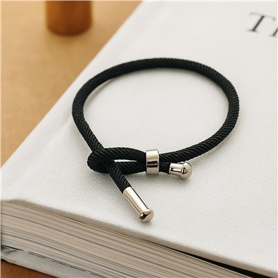 Нить на руку для кулонов, цвет нити черный, цвет металла серебро, арт.007.162