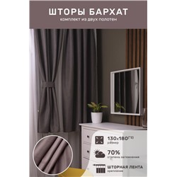 Шторы бархат 56577 (Серый)