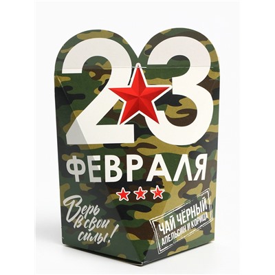Чай подарочный «23 февраля», вкус: апельсин и корица, 50 г