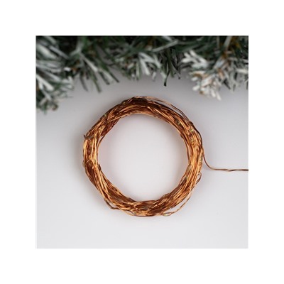 Гирлянда «Нить» 10 м роса, IP20, медная нить, 100 LED, свечение белое, 12 В