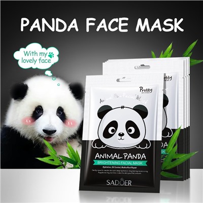 Маска для лица с рисунком панды осветляющая Sadoer Animal PANDA